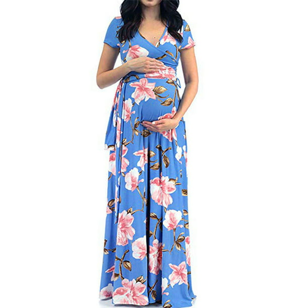 Pregnant Maternity Women Long Maxi Floral Dress Casual Party Photography Props